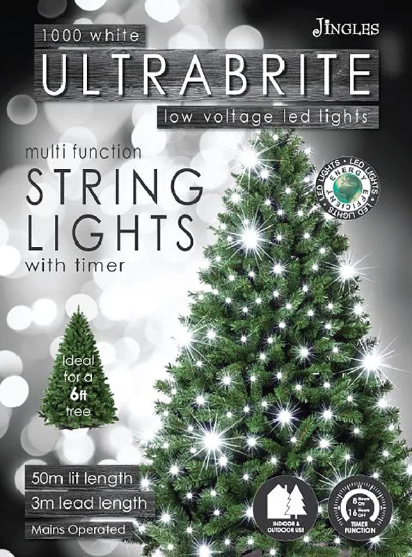 Christmas Twinkling Star Lights 1000L White LED Ultra Bright Lights With Timer