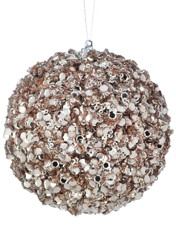 3" Champagne Sequin Ball Set Of 12