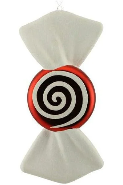 11" Round Candy Swirl Ornament (Red)