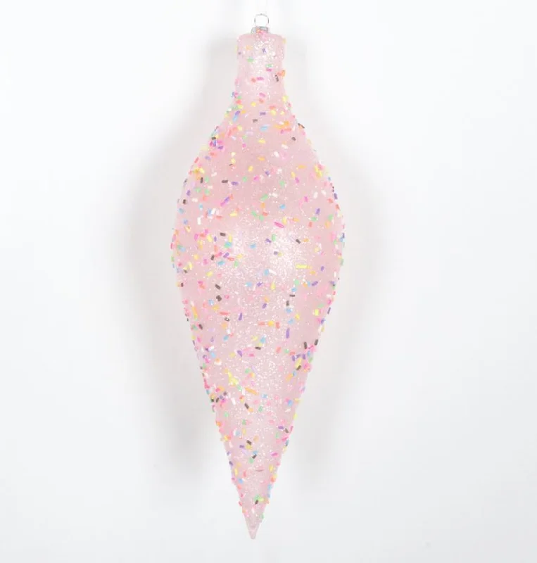 12" Pink Drop with Sprinkles Set of 6