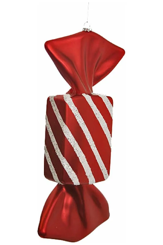 Christmas Family Holiday Movie Night 12" Striped Candy Ornament (Red/White)