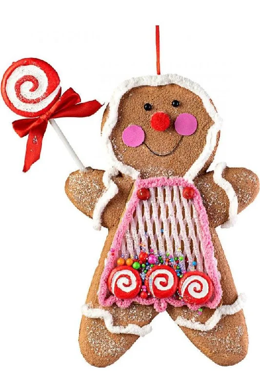 Christmas Winter Scenery 13" Pink Gingerbread Ornament