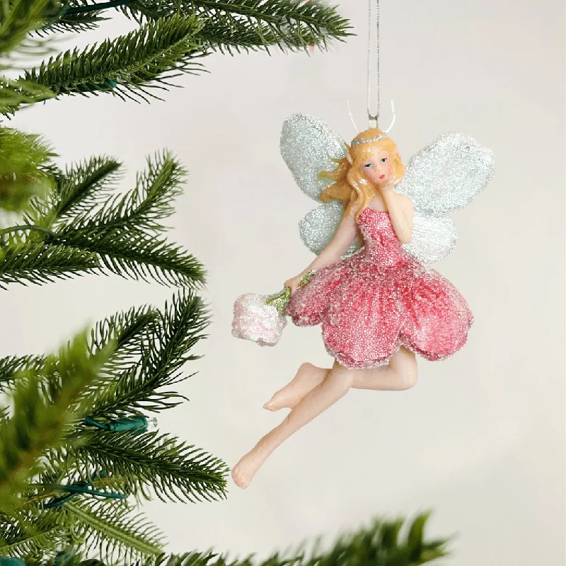 Christmas Dreamy Festive Vibes Mystical Fairy Resin Ornament