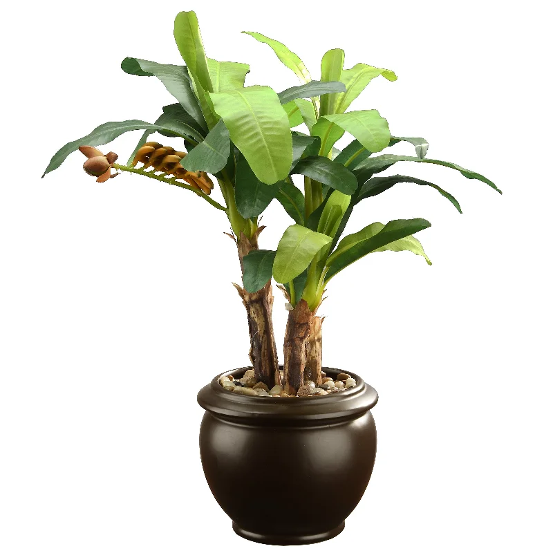 Christmas Classic Fireplace Setting 18" Banana Plant