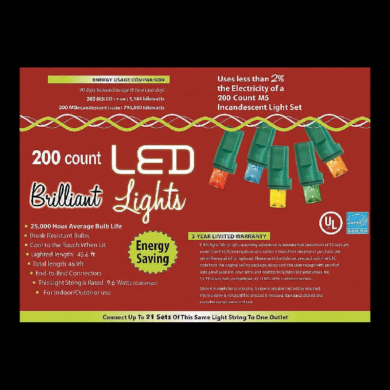 Holiday Fun 200-Count M5 Multicolor Christmas String Lights