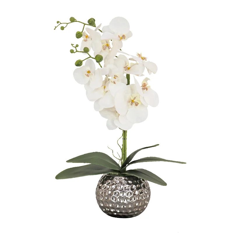 Christmas Magical Traditions 21" Potted White Orchid Flower