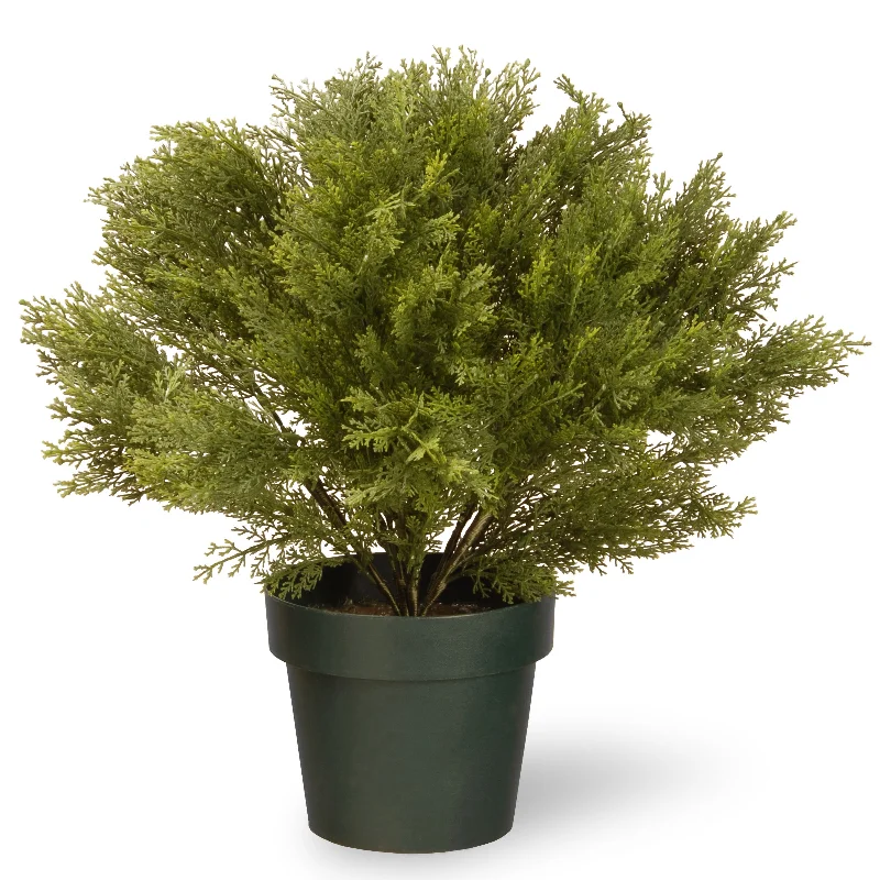 Christmas Jolly Festivities 22" Globe Cedar Tree with Dark Green Round Growers Pot
