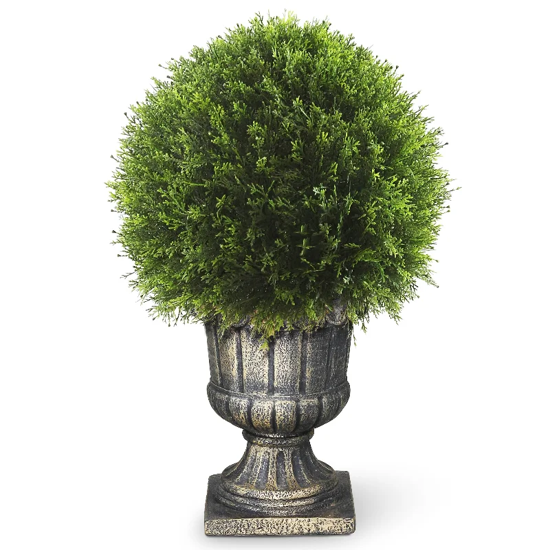 Christmas Storytelling Around Fire 27" Artificial Upright Juniper Ball Topiary