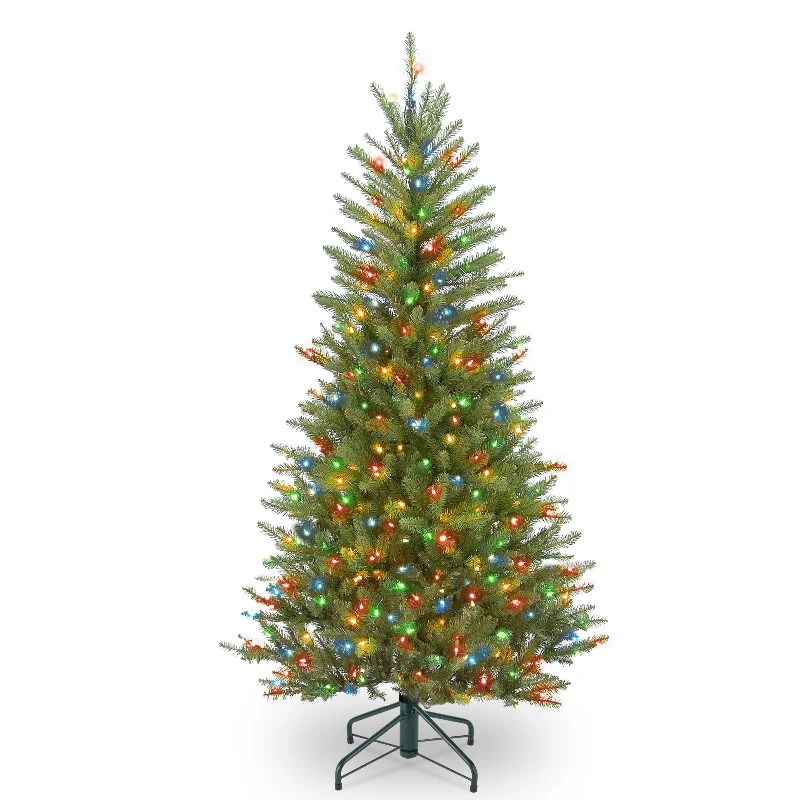 Christmas Countdown 4.5 ft. Pre-Lit Dunhill Fir Slim Tree with Multicolor Lights