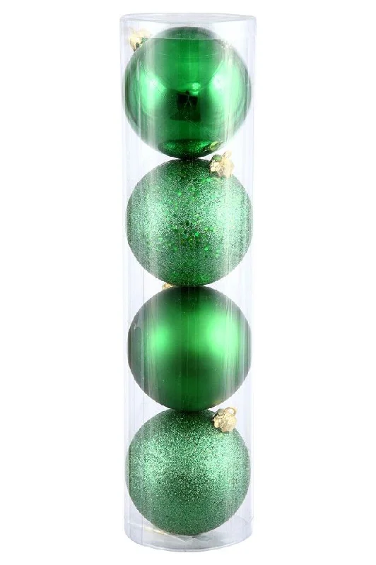 Christmas Feast 4.75" Green Ornament Balls (Asst 4)