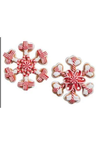 Christmas Tree 4.75" Peppermint Snowflake Ornament (Asst 2)