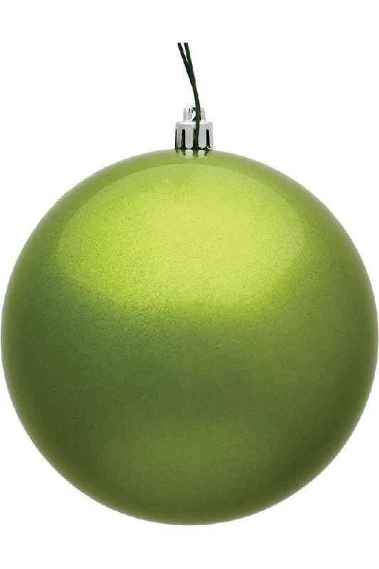 Christmas Snowfall 4" Candy Lime Green Ball Christmas Tree Ornament (6 pack)