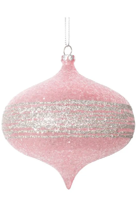 Christmas Presents 4" Glitter Onion Ornaments (Set of 4)