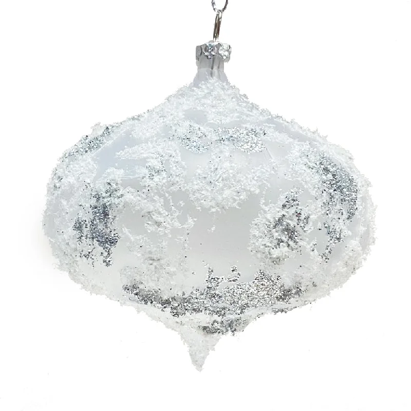 Holiday Fun 4" Iced Onion Ornament - White