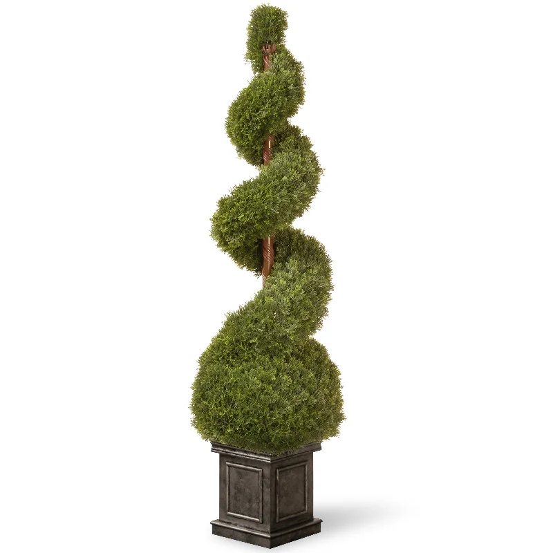 Christmas Cozy Indoor Fireplace 48" Artificial Cedar Topiary