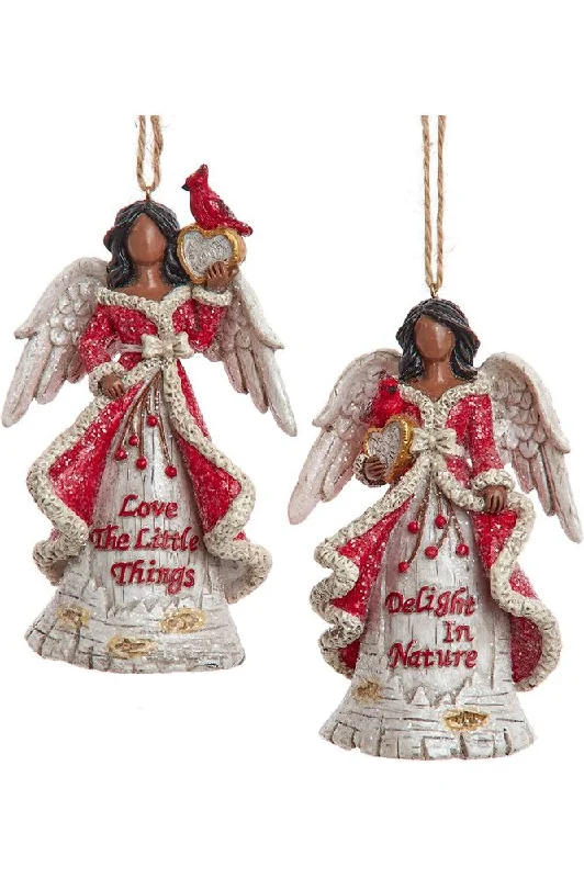 5" Birch Berries African American Angel Ornaments