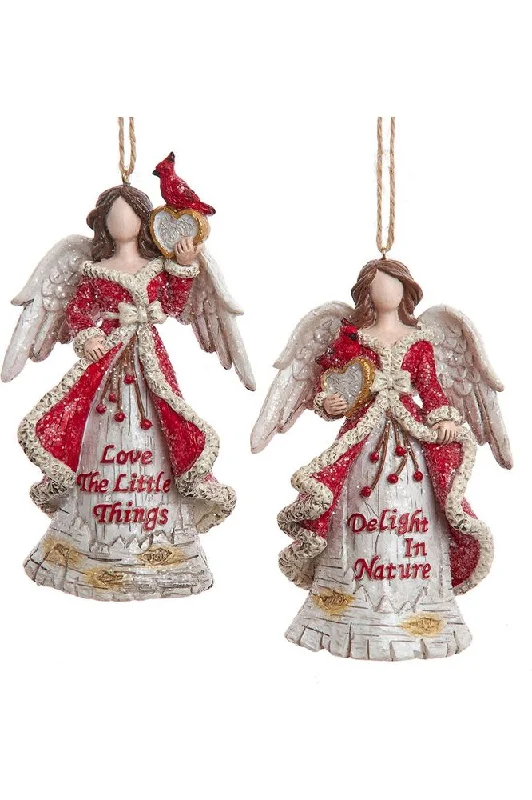 5" Birch Berries Angel Ornament