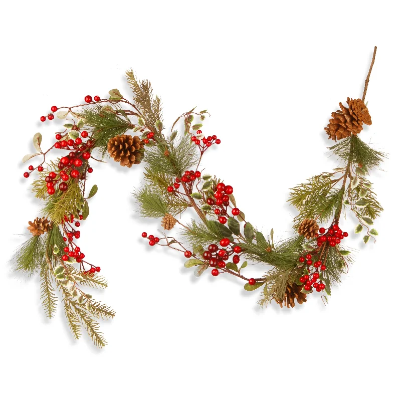 Christmas Cozy Warm Blankets 5 ft. Red Berry Garland