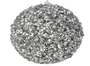 5" Platinum Sequin Jewel Ball Set Of 6