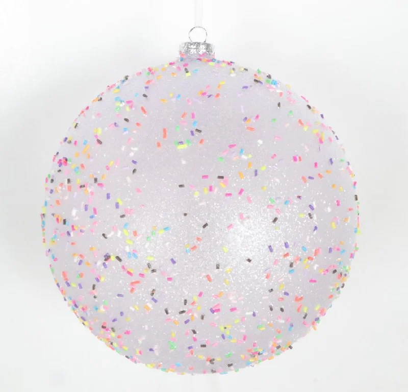 5" Purple Sprinkles & Sugar Ornament Set of 6