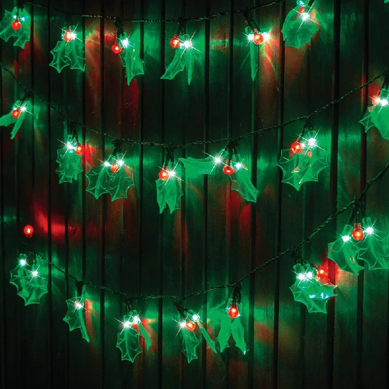 Christmas Festive Festivities 50pk LED Holly Lights 50pk (9.8m)