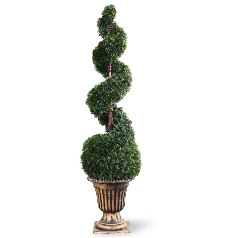 Christmas Starry Outdoor Lights 54" Artificial Cedar Spiral Tree