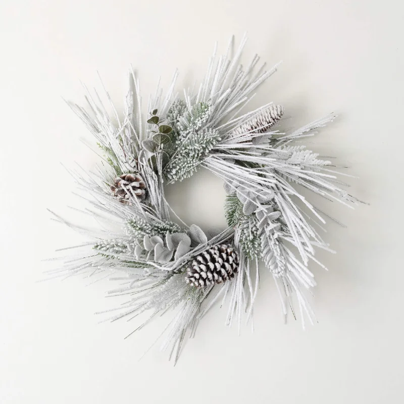 Christmas Festive Santa Hats Heavily Flocked Mini Wreath