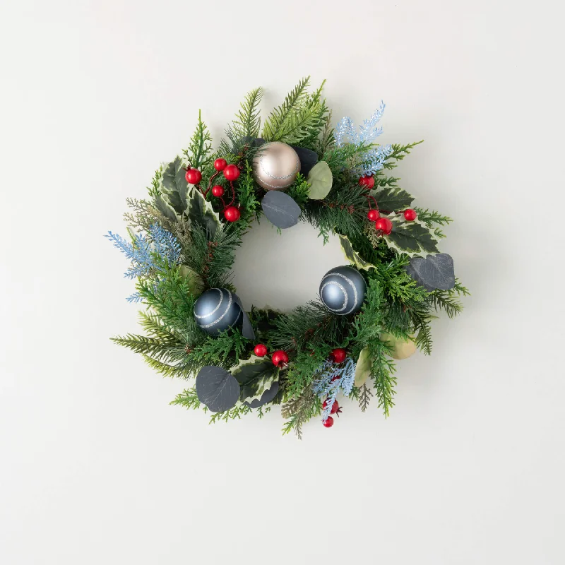 Christmas Gift Wrapping Fun Shiny Ball Mixed Foliage Ring