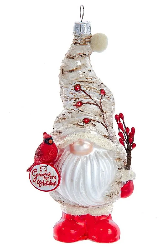 Christmas Enchanted Night Sky 6" Glass Birch Berries Gnome Ornament