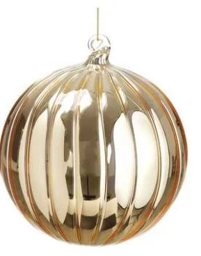 6" Gold Glass Ball Ornament Set Of 4