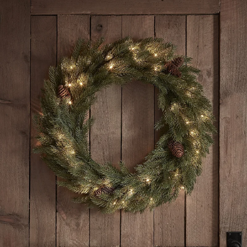 Christmas Cheer 60cm Pre Lit Outdoor Christmas Wreath