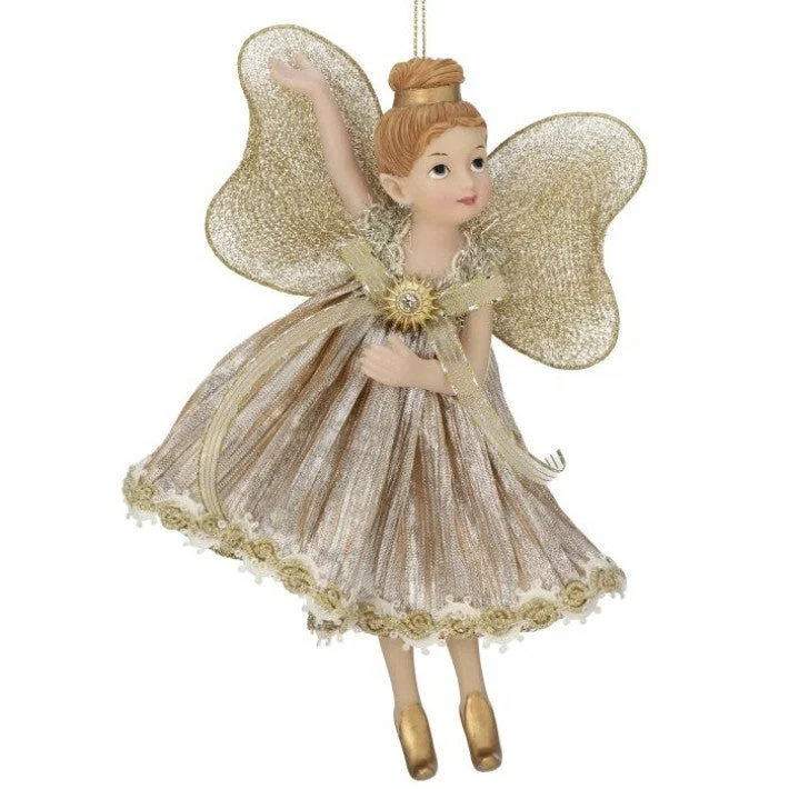 7" Champagne Fairy Ornament Set of 6