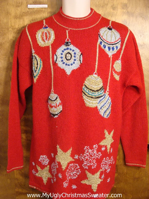 80s Glam Red Christmas Sweater