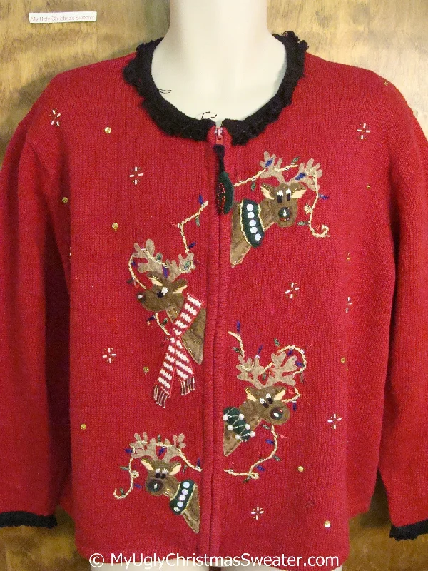 Christmas Peaceful Holiday Mornings 80s Peaking Reindeer Funny Ugly Christmas Sweater Christmas Peaceful Holiday Mornings 80s Peaking Reindeer Funny Ugly Christmas Sweater