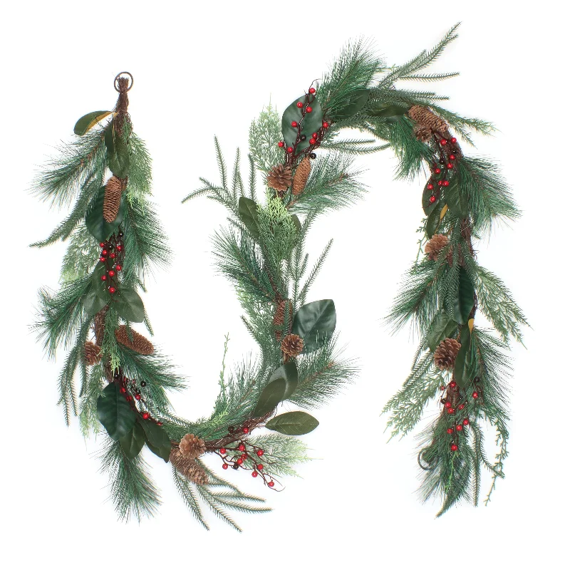 Christmas Jolly Time 9 ft. Mixed Pine Christmas Garland