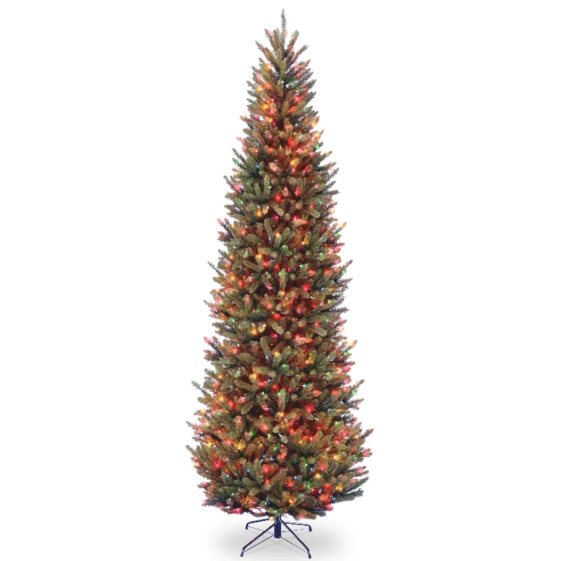 Christmas Celebration 9 ft. Pre-Lit Natural Fraser Fir Slim Tree with Multicolor Lights Christmas Celebration 9 ft. Pre-Lit Natural Fraser Fir Slim Tree with Multicolor Lights