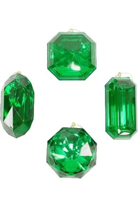 Festive Season Acrylic Jewel Assortment Ornament: Lime Green (Set 4)