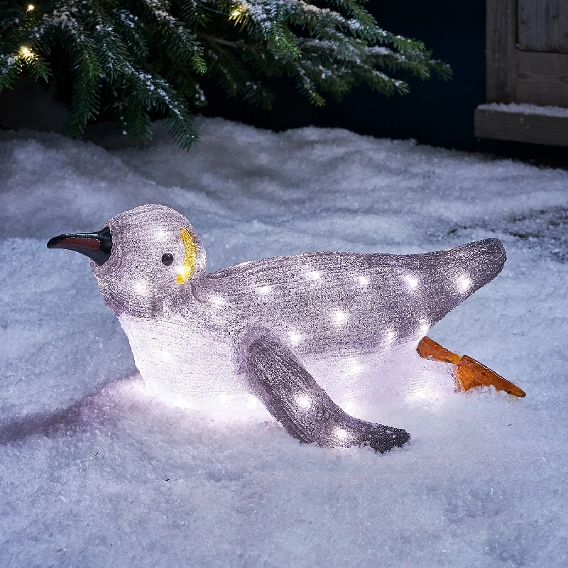 Christmas Wreath 27cm Acrylic Penguin Outdoor Christmas Figure
