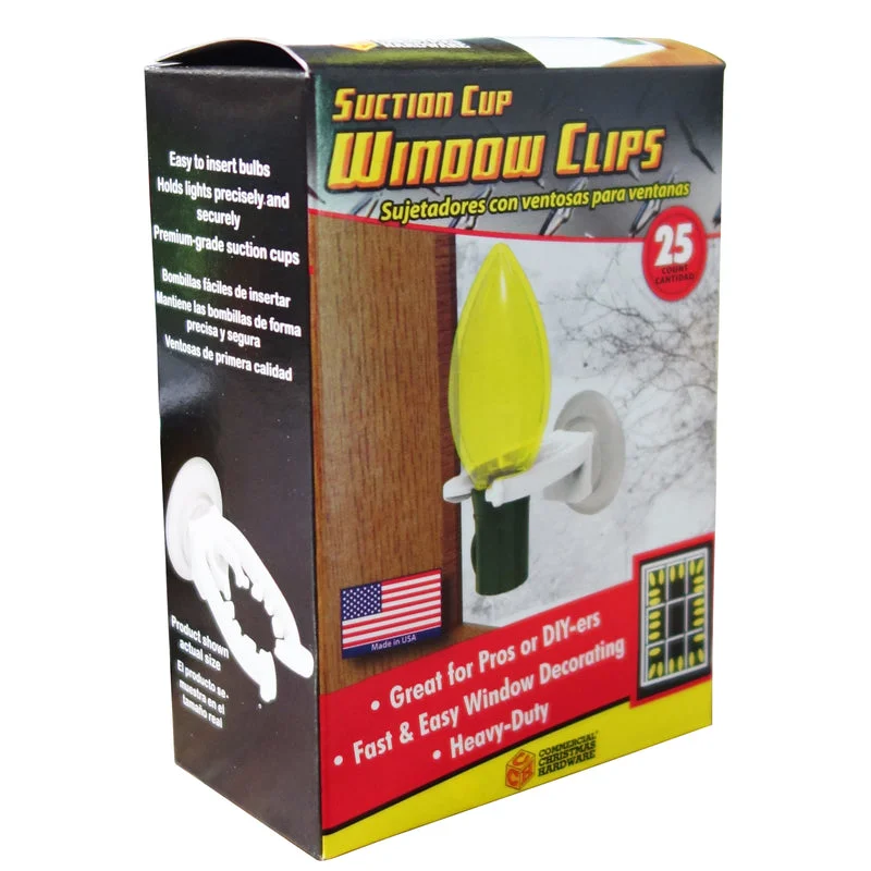 Holiday Lights Adams Suction Cup Window Clips 25 pk