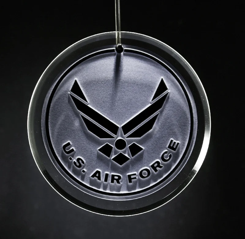 Christmas Dreamy Snowfall Air Force Engraved Ornament
