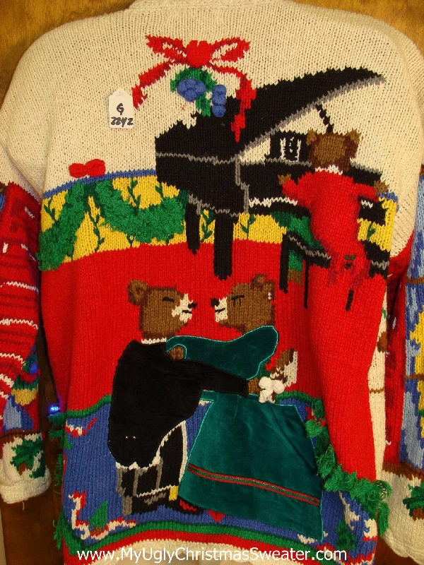 Christmas Cozy Holiday Magic Amazing 2sided 80s BEST Light Up Ugly Xmas Sweater