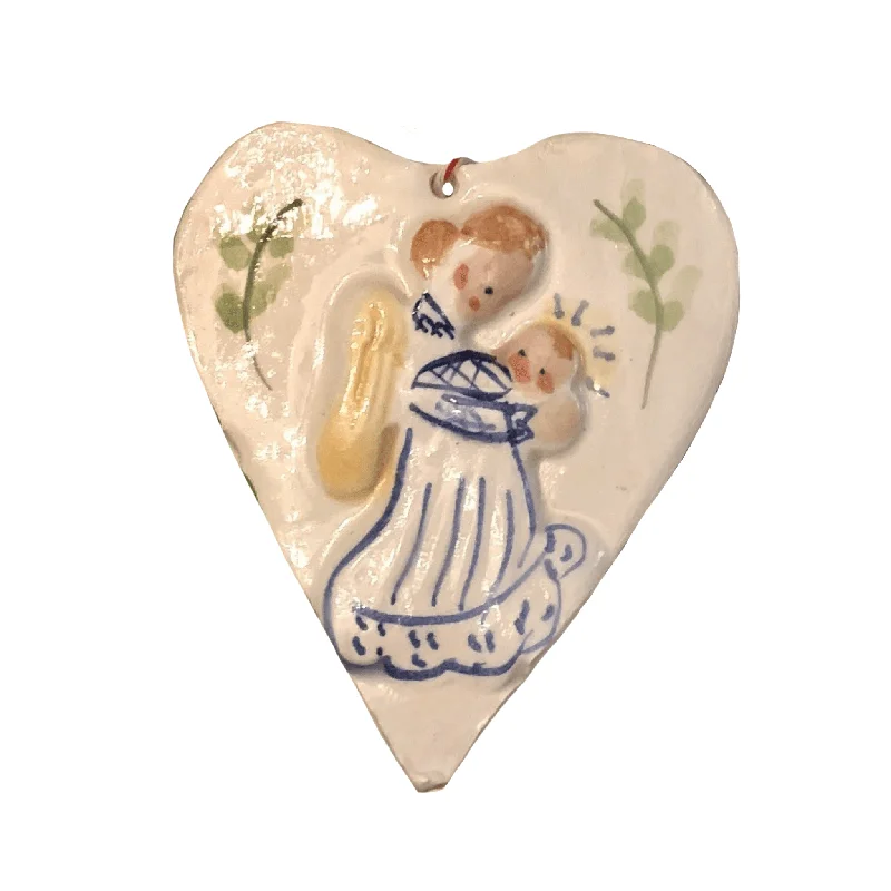 Holiday Season Angel Holding Child Ornament