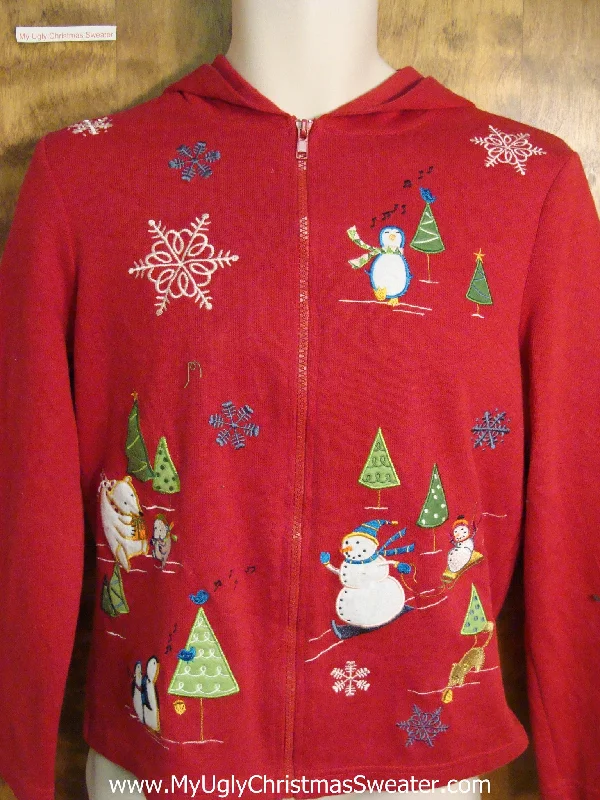 Christmas Festive Festivities Animal Friends Ugly Christmas Jumper Hoody