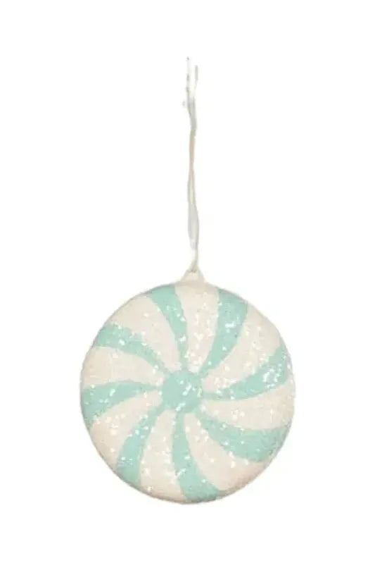 Aqua Peppermint Ornament