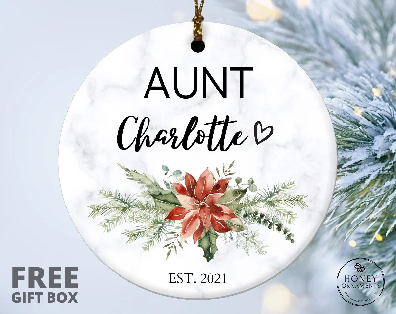 Christmas Countdown Aunt Ornament - New Aunt Gift - Pregnancy Announcement - Future Aunt Gift - New Baby Announcement Keepsake - Custom Aunt Christmas Gift