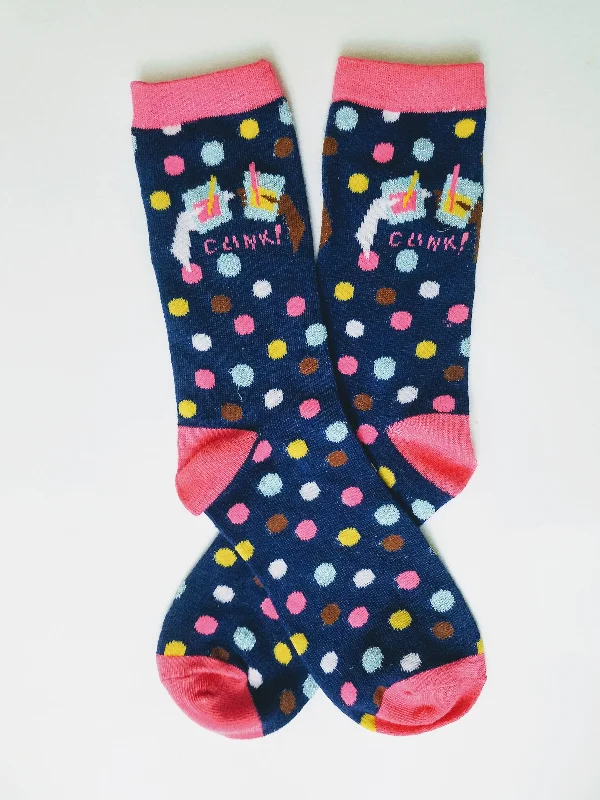 Christmas Ornaments Drinks Clank Crew Socks