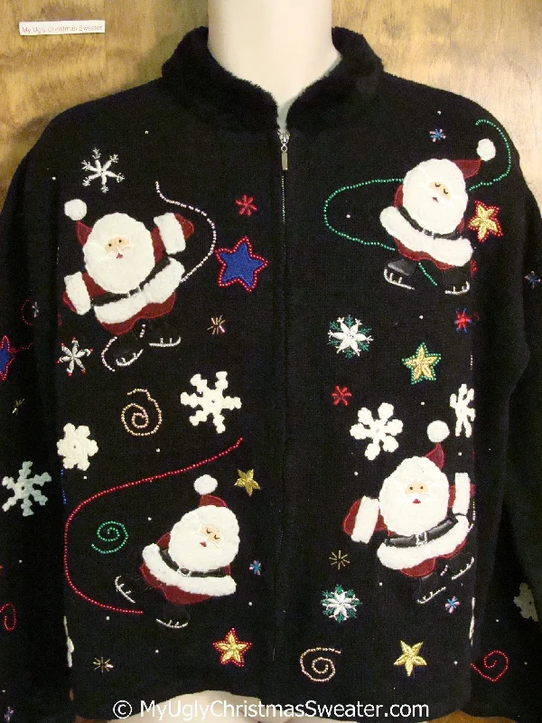 Christmas Peaceful Holiday Nights Best Ugly Christmas Sweater with Skating Santas
