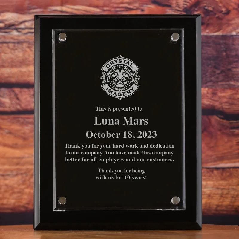 Christmas Day Black Wall Plaque Recognition Award Your Design Laser Etched
