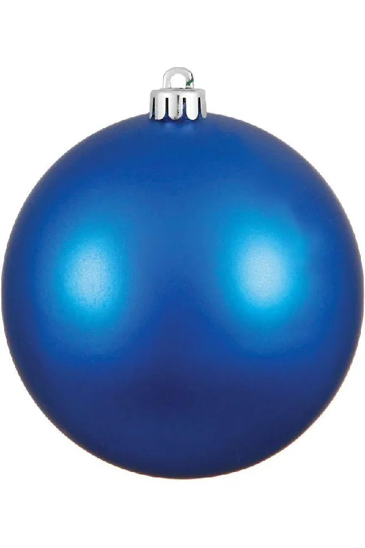 Christmas Wishes Blue Matte Ball Christmas Tree Ornament (6 pack)