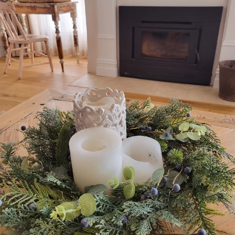 Christmas Cheer Blueberry Pine Bundle Wreath & Garland Set (Pre-lit)